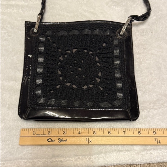 Brighton Black Crochet Shoulder Bag - Picture 3 of 14